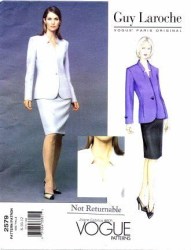 2579  VOGUE GUY LAROCHE FIT 1 BUTTON JACKET, SKIRT PATTERN 8-12,14-18 choice uncut
